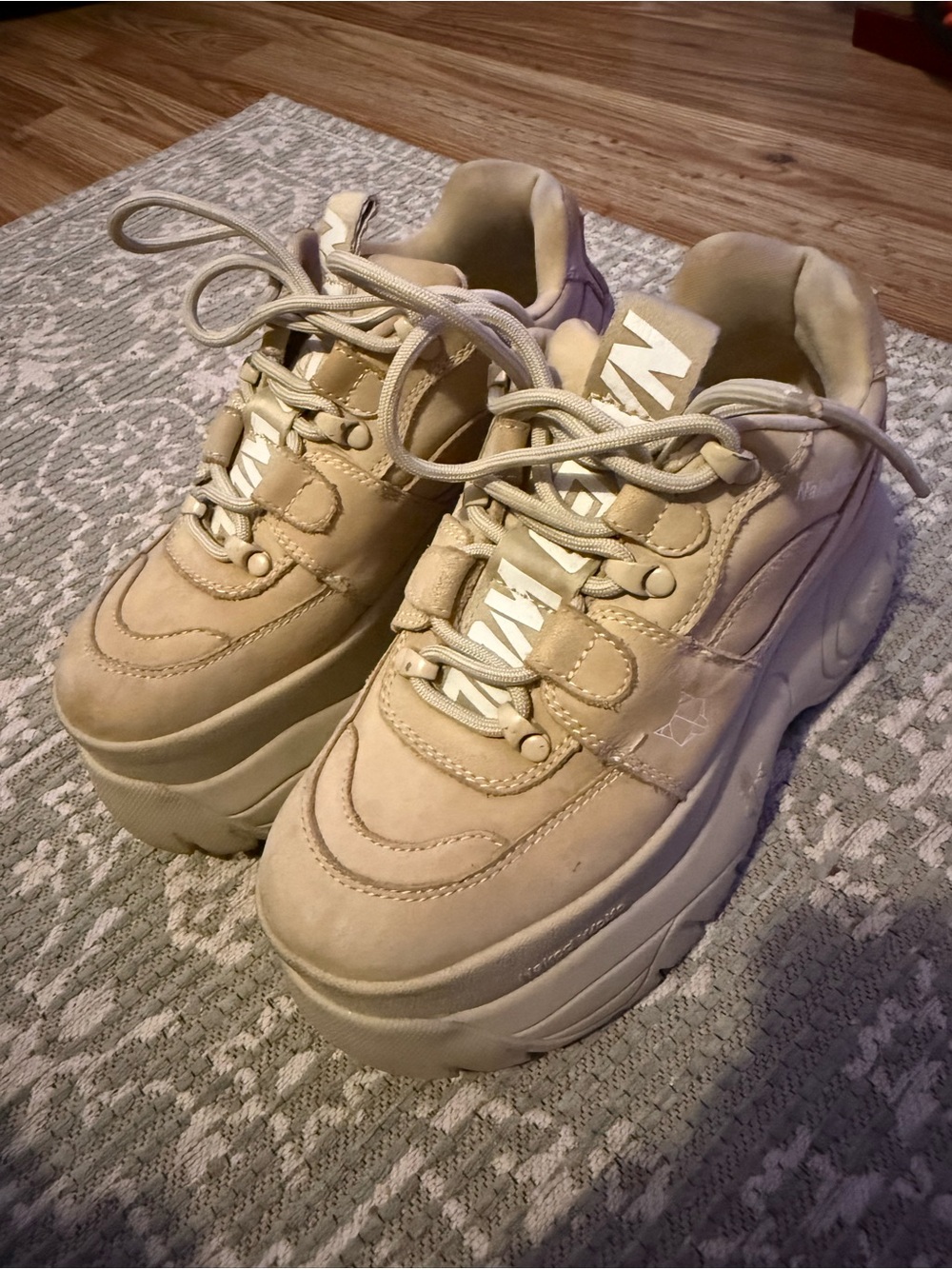 Naked Wolfe Beige Platform Sneakers